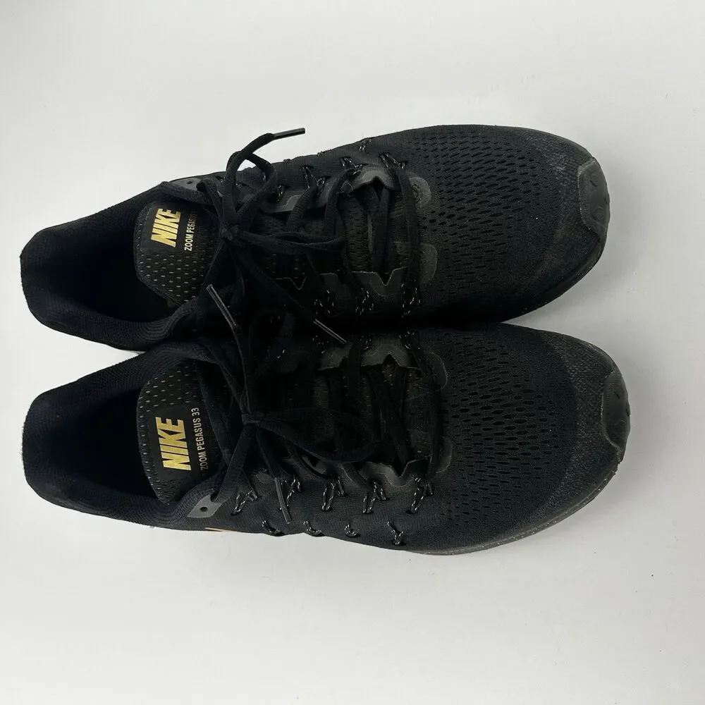 Nike Mens 12 Running Shoe Black And Gold Air Zoom Pegasus 34 Nike Low Top VGC